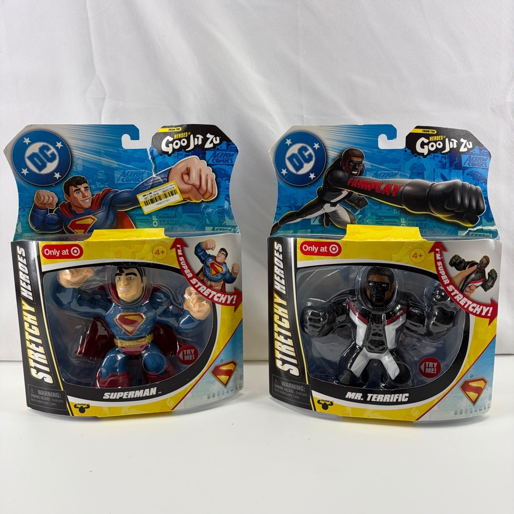 DC Heroes of Goo Jit Zu Superman & Mr. Terrific Stretchy Heroes Target Exclusive